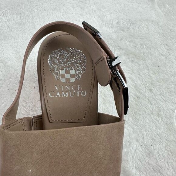 Vince Camuto Women's 8.5 Miapelle Platform Wedge Sandal Brown Leather Espadrille - Picture 5 of 8